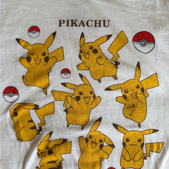 Pokemon Pikachu White and Brown T-Shirt - Picture 5 of 6